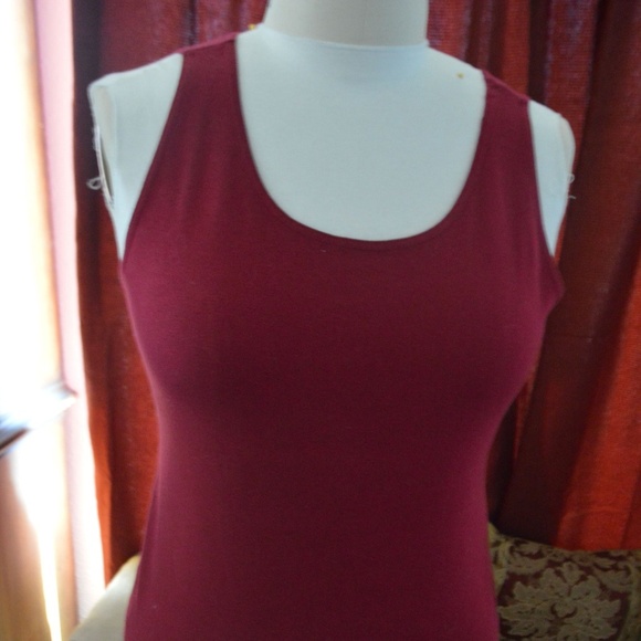 Extra Touch Intl. Cotton Tank in Burgundy.   3X - Picture 1 of 5